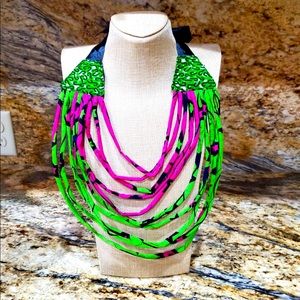 Necklace pink and green